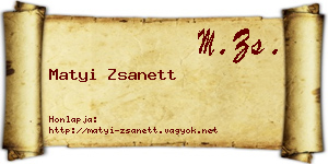Matyi Zsanett névjegykártya